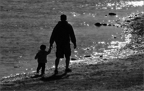 Father and Son (BW)